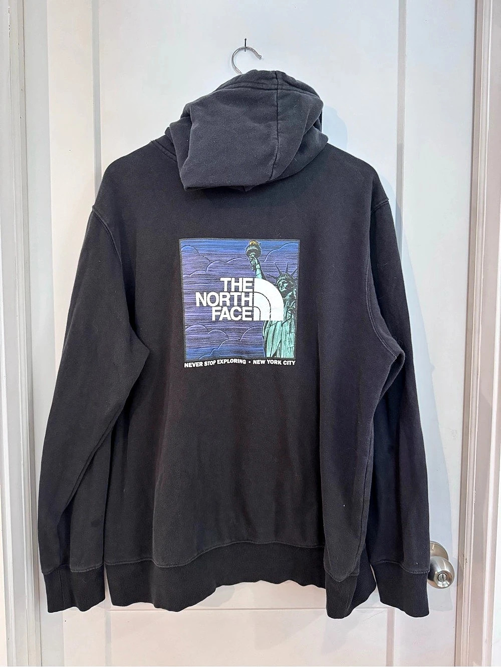 The North Face Black NYC Square Logo Hoodie - Size X Large